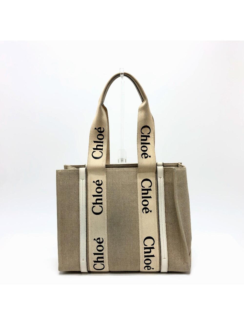 Chloe Woody Tote Canvas With Leather #350332C84B